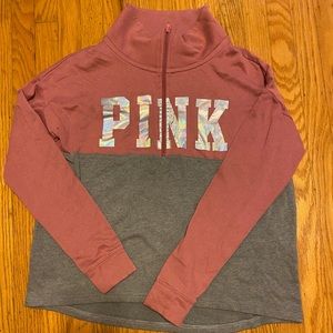 Pink quarter zip
